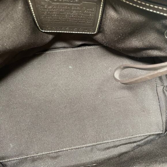 Coach Signature 6042 Canvas Leather Tote Bag Brown Used - Picture 9 of 12